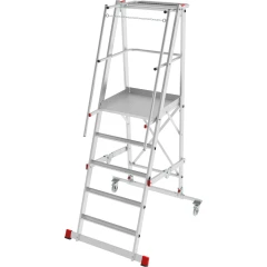 Индустриальная передвижная складная лестница-стремянка с платформой NV 5541 Новая Высота 1х5