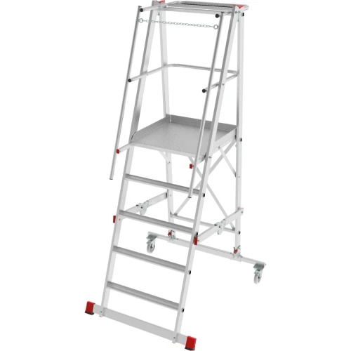 Индустриальная передвижная складная лестница-стремянка с платформой NV 5541 Новая Высота 1х5