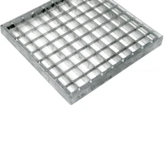 Стальная грязезащитная решетка из прессованного настила 33х33/30х2 Zn, 1000х1000 мм