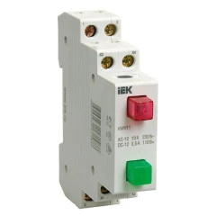Кнопка IEK КМУ11 неон 230В 1з+1р