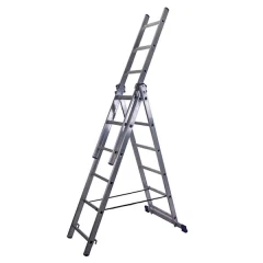 Лестница алюминиевая трехсекционная универсальная усиленная 12 ступеней STAIRS