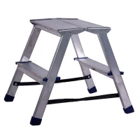 Стремянки алюминиевые двухсторонние с мини-платформой