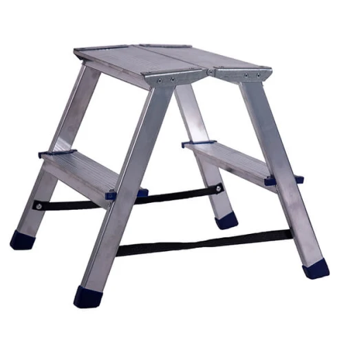 Стремянка алюминиевая двухсторонняя с мини-платформой 2 ступени STAIRS