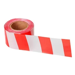 Сигнальная лента из ПЭ для ограждений 75мм х 150м, бело-красный, 24 шт