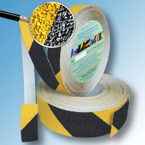 Противоскользящая абразивная формуемая лента Antislip Systems 25 мм чёрно-жёлтая