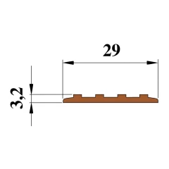 Противоскользящая тактильная направляющая полоса 29 мм без клеевого слоя, черный