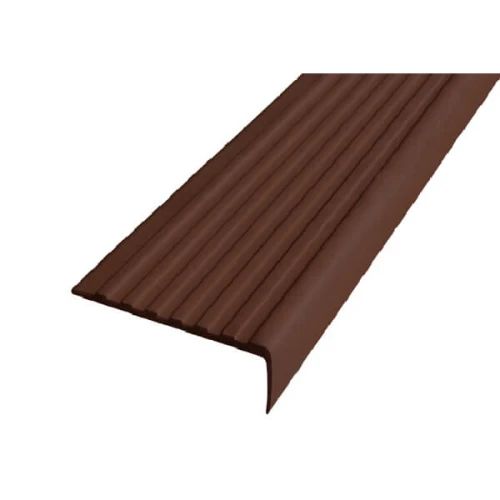 Противоскользящий угол для ступеней 55х17мм самоклеящийся, темно-коричневый, 12,5м