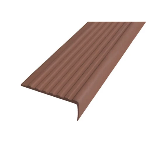 Противоскользящий угол для ступеней 55х17мм самоклеящийся, коричневый, 12,5м