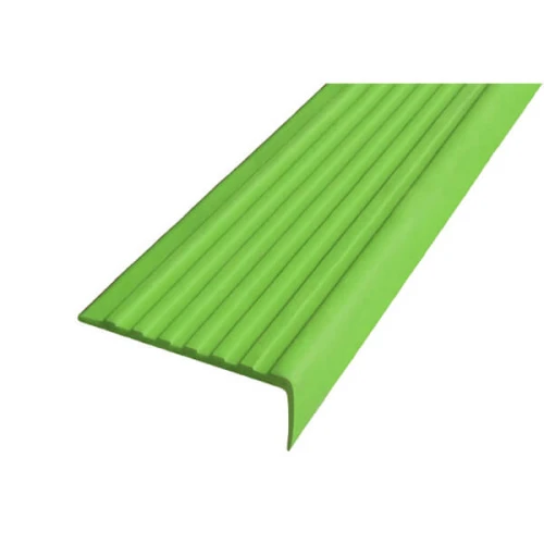 Противоскользящий угол для ступеней 55х17мм самоклеящийся, зеленый, 12,5м