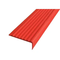 Противоскользящий угол для ступеней 55х17мм без клеевого слоя, красный, 12,5м