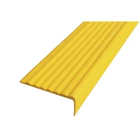 Противоскользящий угол для ступеней 55х17мм без клеевого слоя, желтый, 12,5м