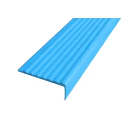 Противоскользящий угол для ступеней 55х17мм без клеевого слоя, голубой, 12,5м