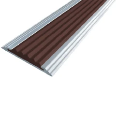 Противоскользящая анодированная алюминиевая полоса Стандарт 40х5,6 мм 2,7 м темно-коричневый