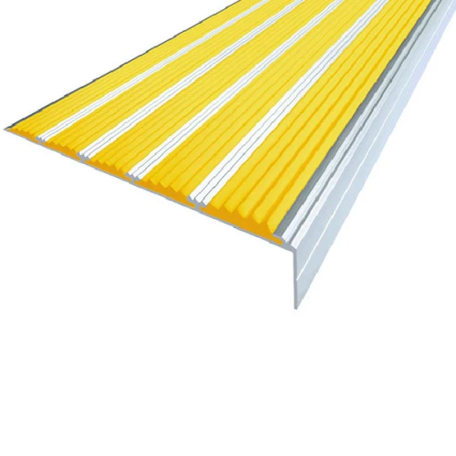 Противоскользящий алюминиевый угол с пятью вставками 160х6х30 мм 3 м жёлтый