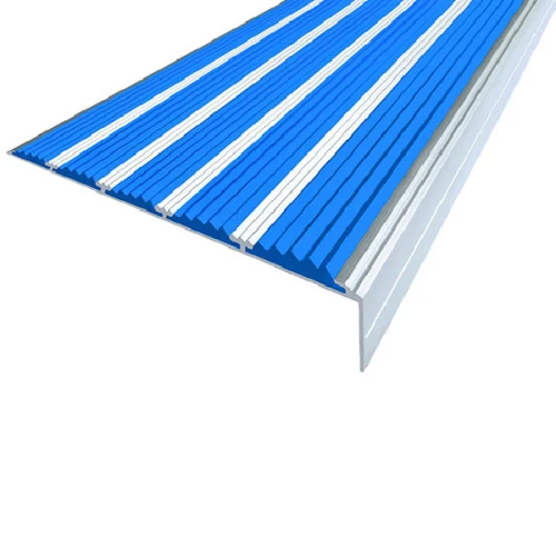 Противоскользящий алюминиевый угол с пятью вставками 160х6х30 мм 1,35 м синий