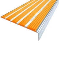 Противоскользящий алюминиевый угол с пятью вставками 160х6х30 мм 1,35 м оранжевый