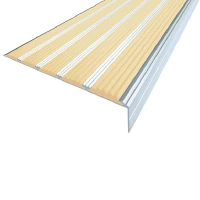 Противоскользящий алюминиевый угол с пятью вставками 160х6х30 мм 1,35 м бежевый