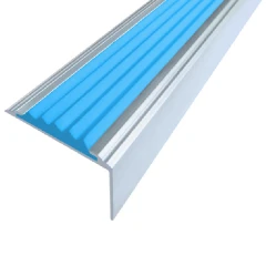 Противоскользящий алюминиевый угол Стандарт 2,7 м 38х5,5х20 мм голубой