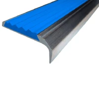 Противоскользящий алюминиевый самоклеящийся накладной угол-порог 42х7х16 мм 2 м синий