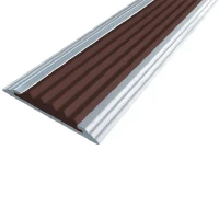 Противоскользящая алюминиевая самоклеящаяся полоса Стандарт 40 мм 2,7 м темно-коричневый