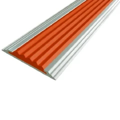 Противоскользящая алюминиевая самоклеящаяся полоса Стандарт 40 мм 2,7 м оранжевый