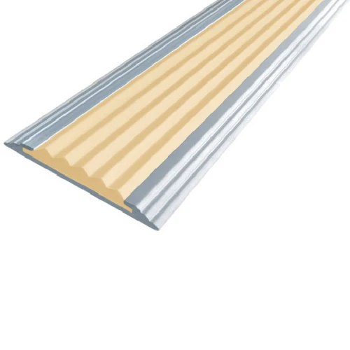 Противоскользящая алюминиевая самоклеящаяся полоса Стандарт 40 мм 2,7 м бежевый