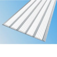 Противоскользящая алюминиевая полоса с пятью вставками 162х6 мм 3 м белый