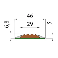Противоскользящая алюминиевая самоклеящаяся накладная полоса 46х5 мм 1,35 м тёмно-коричневый