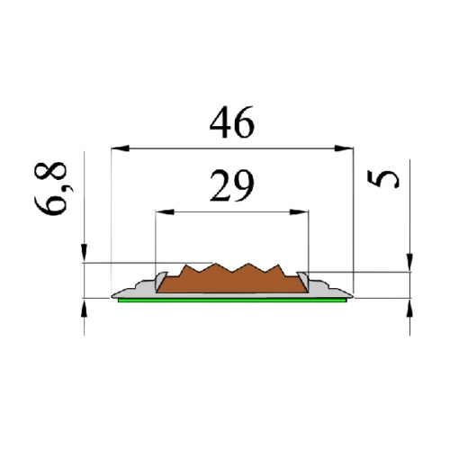Противоскользящая алюминиевая самоклеящаяся накладная полоса 46х5 мм 1,35 м бежевый