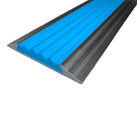 Противоскользящая алюминиевая самоклеящаяся накладная полоса 46х5 мм 1 м голубой