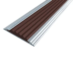 Противоскользящая алюминиевая полоса Стандарт 2,7 м 40х5,6 мм тёмно-коричневый