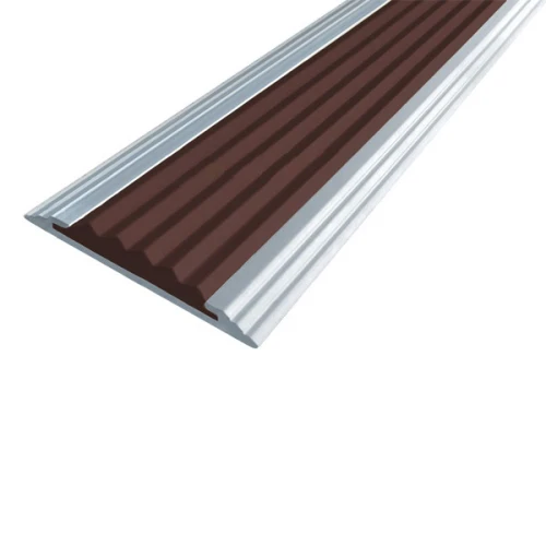 Противоскользящая алюминиевая полоса Стандарт 2 м 40х5,6 мм тёмно-коричневый