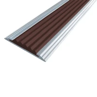Противоскользящая алюминиевая полоса Стандарт 1 м 40х5,6 мм тёмно-коричневый