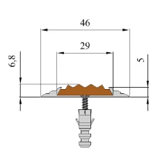 Противоскользящая алюминиевая накладная полоса 46х6,8 мм 3 м синий