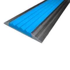 Противоскользящая алюминиевая накладная полоса 46х6,8 мм 3 м голубой