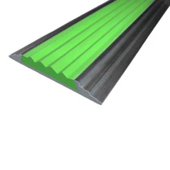 Противоскользящая алюминиевая накладная полоса 46х6,8 мм 2 м зелёный