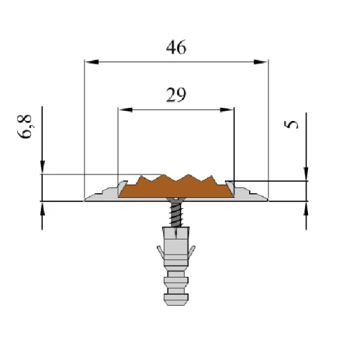 Противоскользящая алюминиевая накладная полоса 46х6,8 мм 2 м зелёный