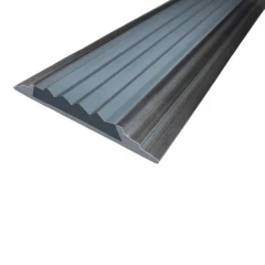 Противоскользящая алюминиевая накладная полоса 46х6,8 мм 1 м серый