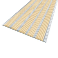 Противоскользящая алюминиевая полоса с пятью вставками 162х6 мм 1 м бежевый