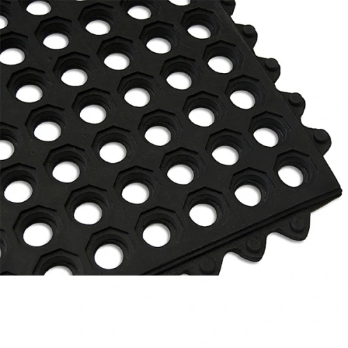 Грязезащитный резиновый мат для ресторанов 915х915х12 мм черный