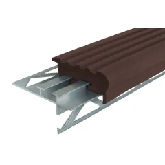 Закладной противоскользящий профиль Уверенный Шаг (УШ-50) 2,4 м темно-коричневый