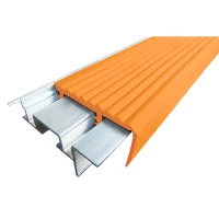 Закладной противоскользящий алюминиевый профиль SafeStep 2,4 м 43 мм/24 мм оранжевый