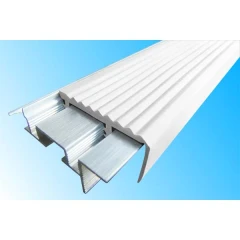 Закладной противоскользящий алюминиевый профиль SafeStep 2,4 м 43 мм/24 мм белый