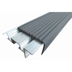 Закладной противоскользящий алюминиевый профиль SafeStep 1,2 м 43 мм/24 мм серый