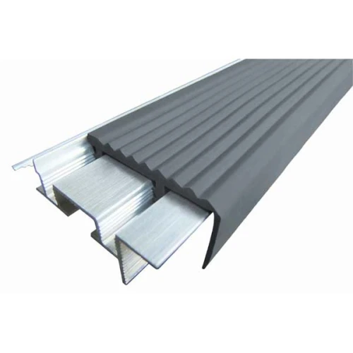 Закладной противоскользящий алюминиевый профиль SafeStep 1,2 м 43 мм/24 мм серый