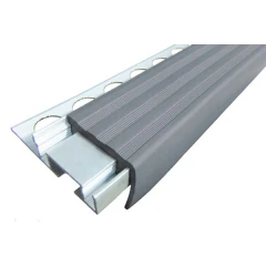 Закладной противоскользящий алюминиевый профиль ALPB 2,7 м 32 мм/20 мм серый