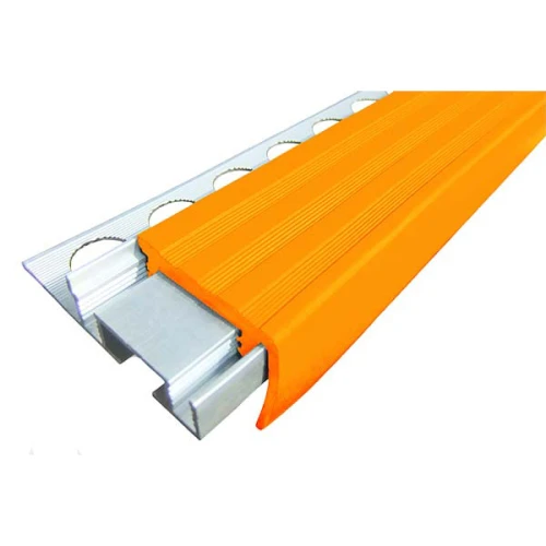 Закладной противоскользящий алюминиевый профиль ALPB 2,4 м 32 мм/20 мм оранжевый