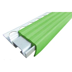 Закладной противоскользящий алюминиевый профиль ALPB 2,4 м 32 мм/20 мм зеленый