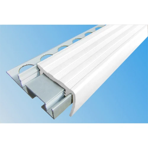 Закладной противоскользящий алюминиевый профиль ALPB 2,4 м 32 мм/20 мм белый