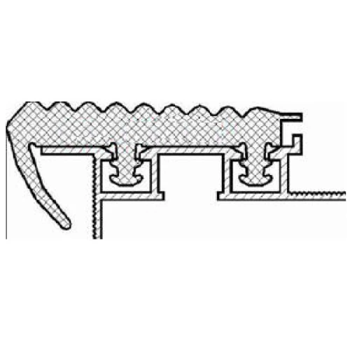 Противоскользящий алюминиевый закладной профиль SafeStep, 2,4 м
